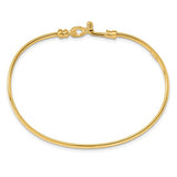Brand New 14k Yellow Gold Polished Clover Flexible Bracelet 7.25"