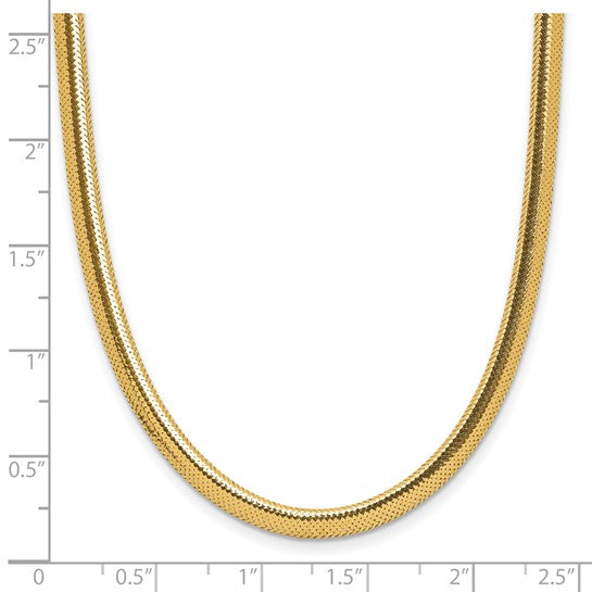 Brand New 14k Yellow Gold 3mm Polished Mesh Necklace 18" Italy