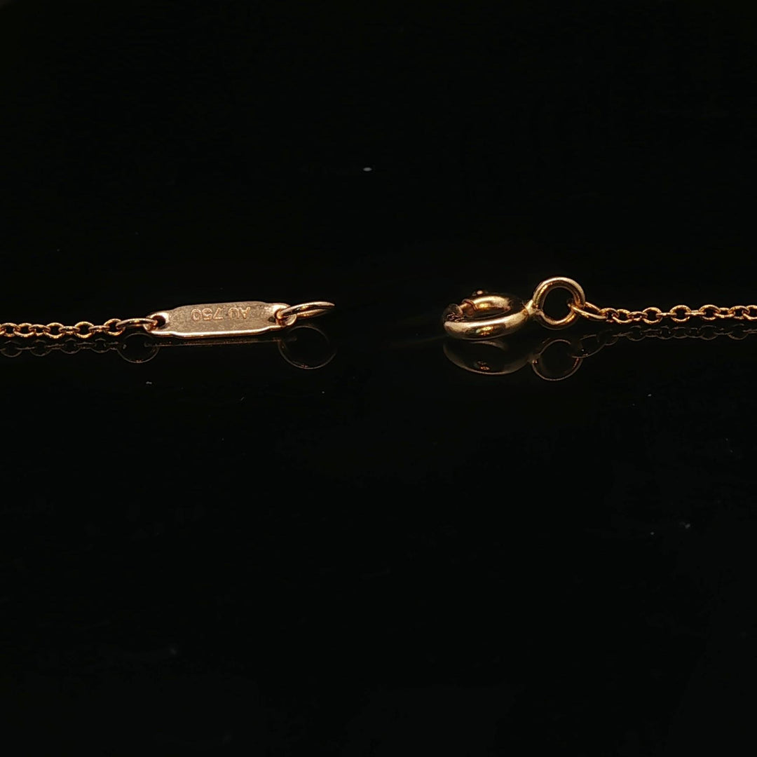 Tiffany & Co. 18k Yellow Gold and Diamond Mini Metro Cross Pendant Necklace 16"