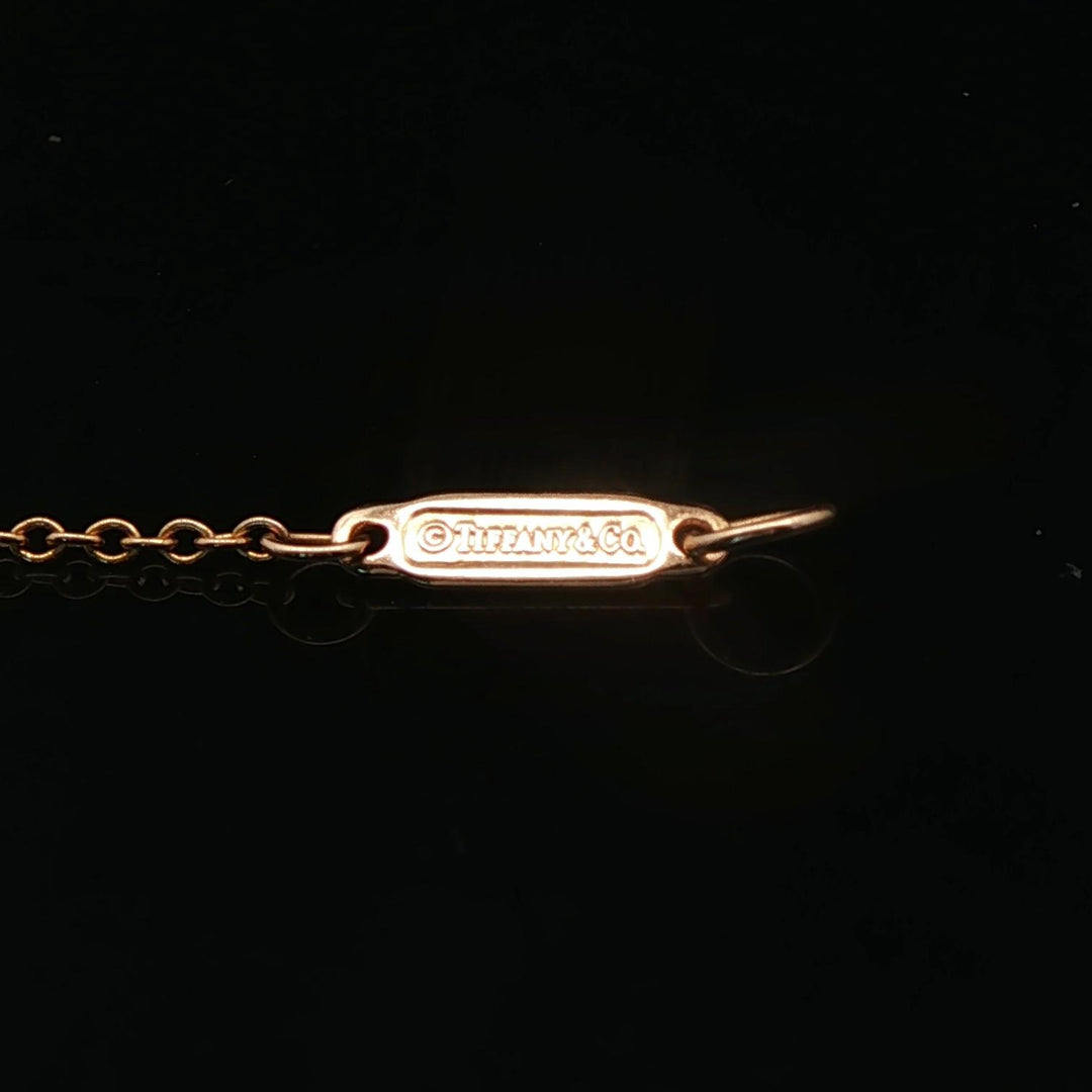 Tiffany & Co. 18k Yellow Gold and Diamond Mini Metro Cross Pendant Necklace 16"