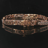 14k Rose Gold and 5cttw Champagne and White Diamond Bar Link Bracelet 6.5"