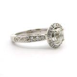 14k White Gold Vintage 0.71ct Round Cut Halo Diamond Engagement Ring Size 5