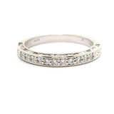 14k White Gold Vintage Natural Diamond Wedding Band Ring Size 6