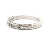 14k White Gold Vintage Natural Diamond Wedding Band Ring Size 6