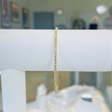 Brand New 14k Yellow Gold and 1.40cttw Diamond Bangle Bracelet 7"