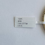 Brand New 14k Yellow Gold and 1.40cttw Diamond Bangle Bracelet 7"