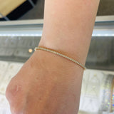 Brand New 14k Yellow Gold and 1.40cttw Diamond Bangle Bracelet 7"