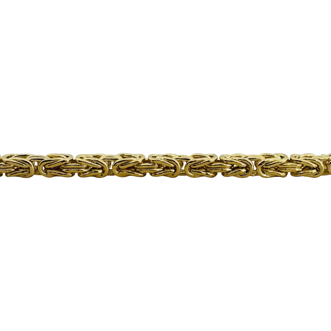 Brand New 14k Yellow Gold Ladies Squared Byzantine Link Bracelet Italy 7.5"