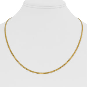 22k Yellow Gold 8.8g Thin Ladies 2mm Beaded Box Link Chain Necklace 20"
