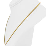 22k Yellow Gold 8.8g Thin Ladies 2mm Beaded Box Link Chain Necklace 20"