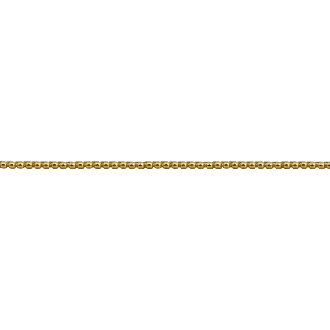 22k Yellow Gold 8.8g Thin Ladies 2mm Beaded Box Link Chain Necklace 20"