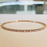 Brand New 14k Rose Gold and Diamond Bangle Bracelet 6.5"