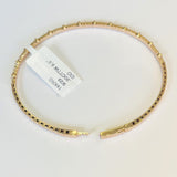 Brand New 14k Rose Gold and Diamond Bangle Bracelet 6.5"