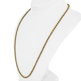 14k Yellow Gold 11.5g Vintage 3mm Rope Chain Necklace 24"