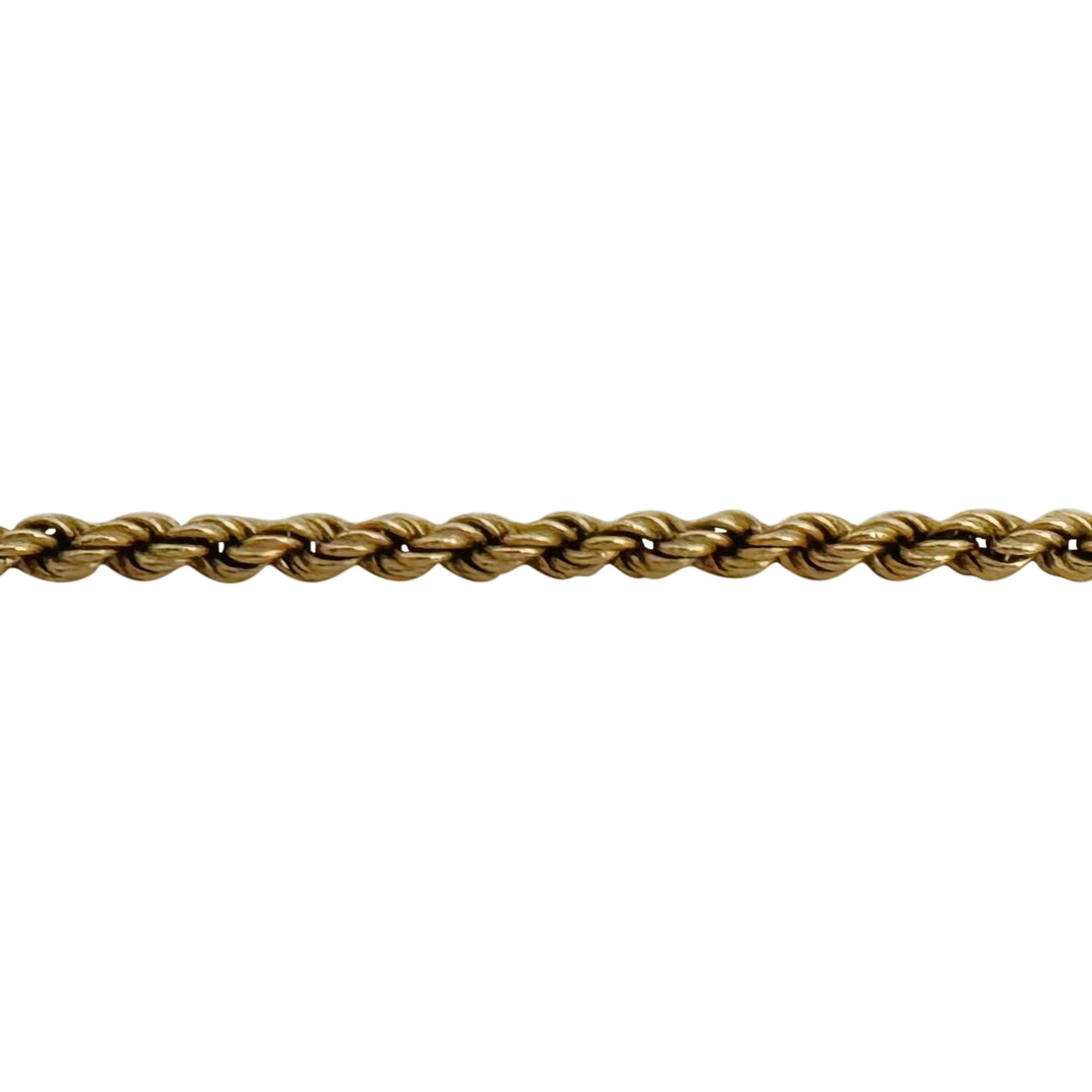 14k Yellow Gold 11.5g Vintage 3mm Rope Chain Necklace 24"