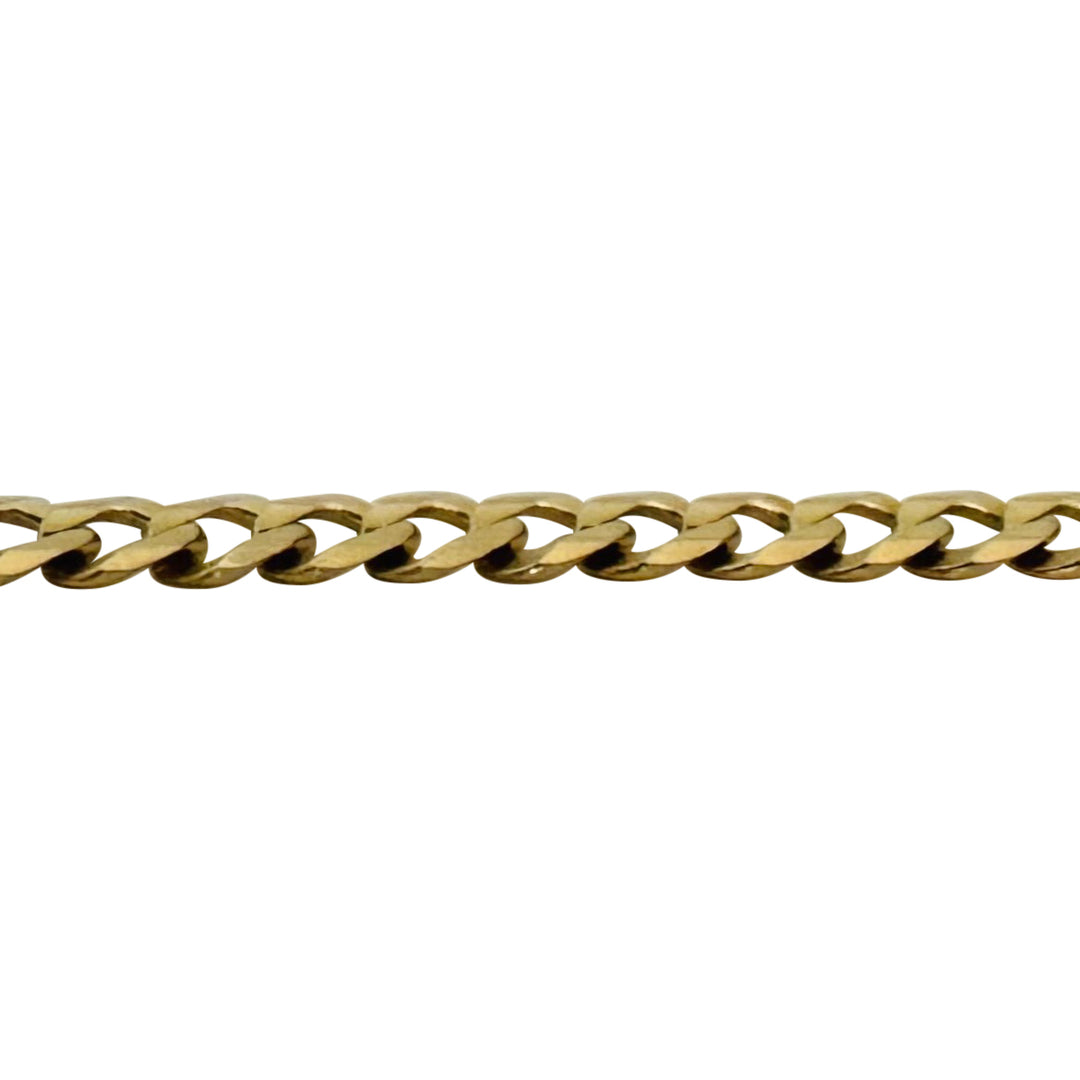 14k Yellow Gold 16.6g Solid Flat 4.5mm Milor Curb Link Chain Necklace Italy 20"