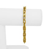 24k Pure Yellow Gold 37.9g Solid Heavy 6.5mm Rectangular Cable Link Bracelet 8"