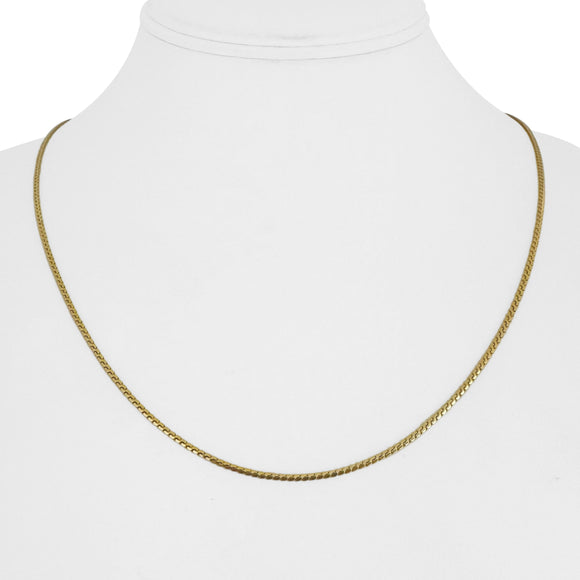 18k Yellow Gold 6g Thin 1.5mm UnoAErre Serpentine Link Necklace Italy 19.5