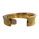 14k Yellow Gold and Diamond 46g Heavy Florentine Vintage Bangle Bracelet 6.75"