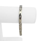 14k White Gold and 1.2ct Bezel Set Diamond 21.4g Bar Link Bracelet 7.5"
