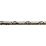 14k White Gold and 1.2ct Bezel Set Diamond 21.4g Bar Link Bracelet 7.5"
