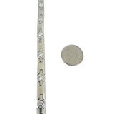 14k White Gold and 1.2ct Bezel Set Diamond 21.4g Bar Link Bracelet 7.5"