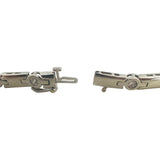 14k White Gold and 1.2ct Bezel Set Diamond 21.4g Bar Link Bracelet 7.5"
