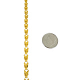 24k Yellow Gold 5.8g Ladies Diamond Cut Heart Link Bracelet 7"
