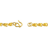 24k Yellow Gold 5.8g Ladies Diamond Cut Heart Link Bracelet 7"