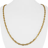 18k Yellow Gold 17.4g Vintage Textured Mariner Link Chain Necklace Italy 24"