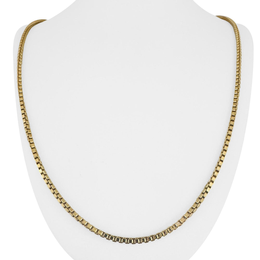 18k Yellow Gold 23.5g Vintage Long Thick 3mm Box Link Chain Necklace 32"