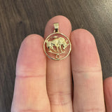 18k Yellow Gold 2.7g Taurus Zodiac Charm Pendant 1"
