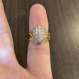 18k Yellow Gold 1.06cttw Diamond Pave Domed Bombe Ring Size 4.75