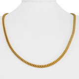 22k Yellow Gold 41.4g Solid Heavy 3.5mm Squared Franco Link Chain Necklace 22"
