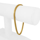 22k Yellow Gold 15g Solid 3.5mm Squared Franco Link Bracelet 8"