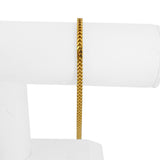 22k Yellow Gold 15g Solid 3.5mm Squared Franco Link Bracelet 8"
