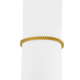 22k Yellow Gold 15g Solid 3.5mm Squared Franco Link Bracelet 8"