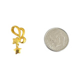 24k Pure Yellow Gold 2g Dangle Star Charm Pendant