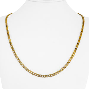 21k Yellow Gold 21.7g Solid 3.5mm Curb Link Chain Necklace 21"