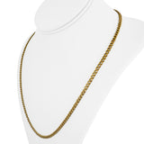 21k Yellow Gold 21.7g Solid 3.5mm Curb Link Chain Necklace 21"