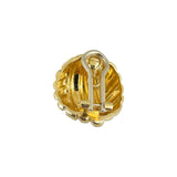 18k Yellow Gold 22.6g Solid Heavy Ribbed Ball Stud Earrings Italy