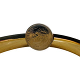 14k Yellow Gold and Multi Colored Glass 17g Textured Bangle Bracelet 7.75"