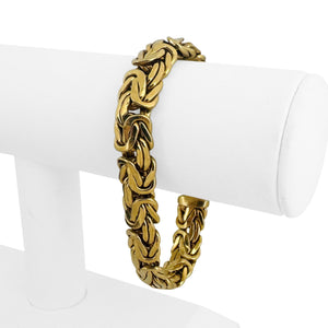 14k Yellow Gold 24.4g Ladies Thick 11.5mm Byzantine Link Bracelet 7.75"