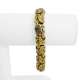 14k Yellow Gold 24.4g Ladies Thick 11.5mm Byzantine Link Bracelet 7.75"
