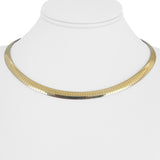 14k Yellow and White Gold 35.4g Reversible 6mm Omega Link Necklace Italy 16"