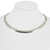 14k Yellow and White Gold 35.4g Reversible 6mm Omega Link Necklace Italy 16"