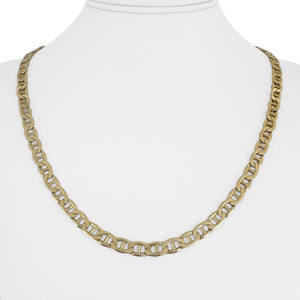14k Yellow Gold 35.7g Solid Vintage 5.5mm Mariner Link Chain Necklace Italy 21"