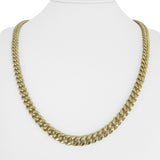 14k Yellow Gold 30.6g Semi Solid 7mm Polished Cuban Link Chain Necklace 22"