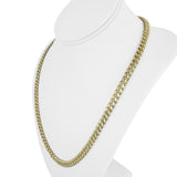 14k Yellow Gold 30.6g Semi Solid 7mm Polished Cuban Link Chain Necklace 22"