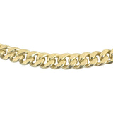 14k Yellow Gold 30.6g Semi Solid 7mm Polished Cuban Link Chain Necklace 22"